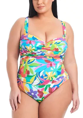 Away We Go! Shirred Bandeau Mio Swimsuit