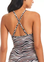 Animal Instinct High Neck Tankini Swim Top