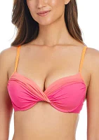 Beat The Heat Twist Front Underwire Bra Swim Top