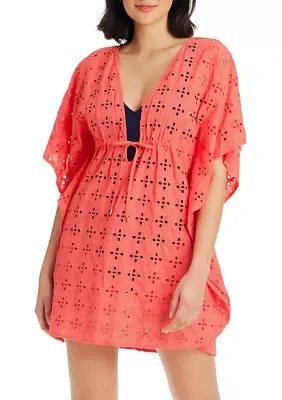 Eyes Wide Open Cotton Caftan Swim Cover Up