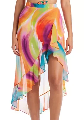 Splash Out Chiffon Ruffle Pareo Swim Cover Up