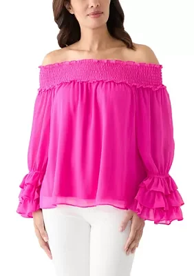 Petite Off the Shoulder Blouse