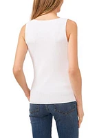 Women's Sleeveless Sweetheart Neck Ribbed Sweater