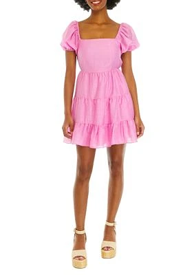 Women's Puff Sleeve Tiered Dress