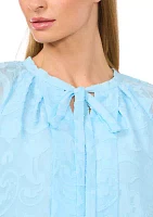 Women's Flutter Sleeve Burnout Blouse