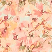 Women's Puff Sleeve Floral Ruffle Tie Neck Blouse