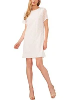 Women's Short Sleeve Embroidered Shift Dress