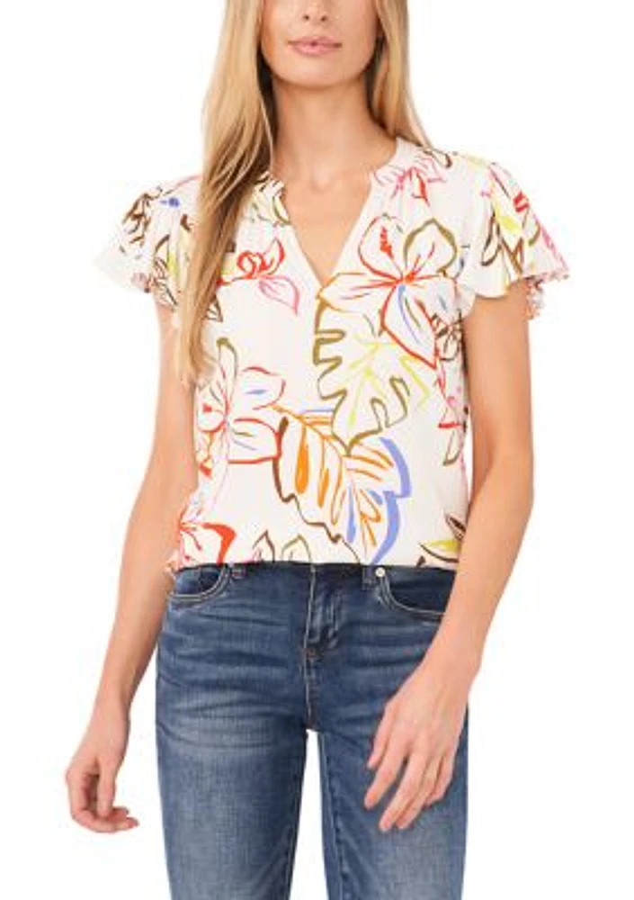 Women's Floral Challis Blouse