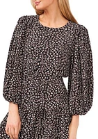 Women's Ruffled Leopard Printed Dress