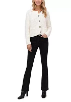 Women's Solid Button Front Lady Jacket