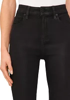 Women's Coated Denim Flare Jeans