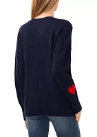 Women's Long Sleeve Allover Heart Sweater