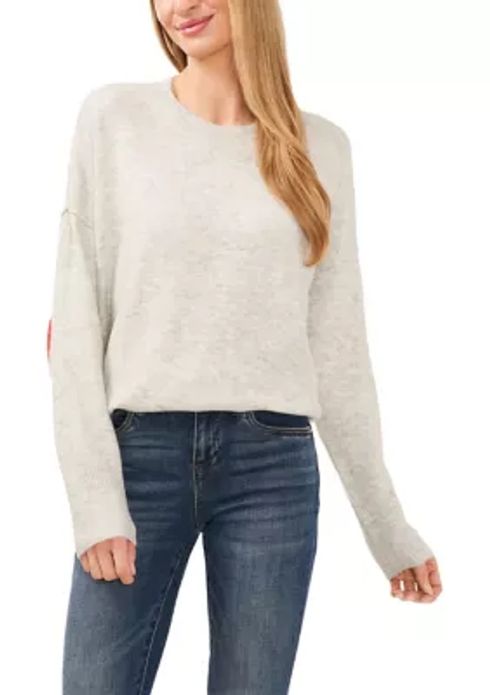 Women's Long Sleeve Elbow Heart Sweater