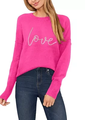 Women's Beaded Love Sweater