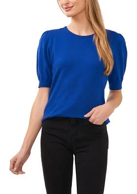 Women's Puff Sleeve Keyhole Back Sweater