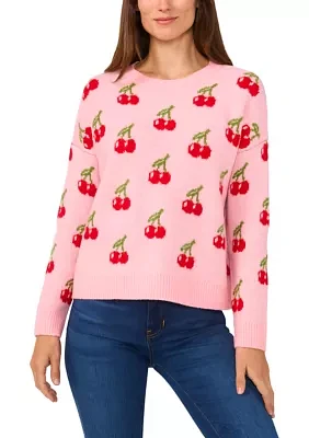 Women's Allover Cherry Sweater