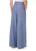 Women's Wide Leg Chambray Dobby Pants