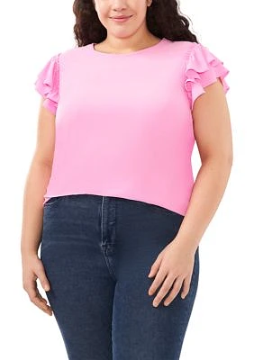 Plus Double Ruffle Knit Top