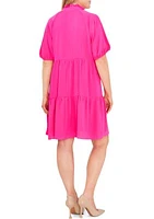 Plus Tiered Ruffle Neck Dress