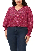 Plus V-Day Woven Top