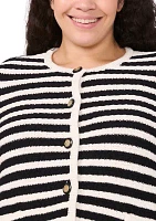 Plus Striped Cardigan Jacket