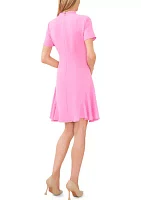 Petite Short Sleeve Ruffle Dress