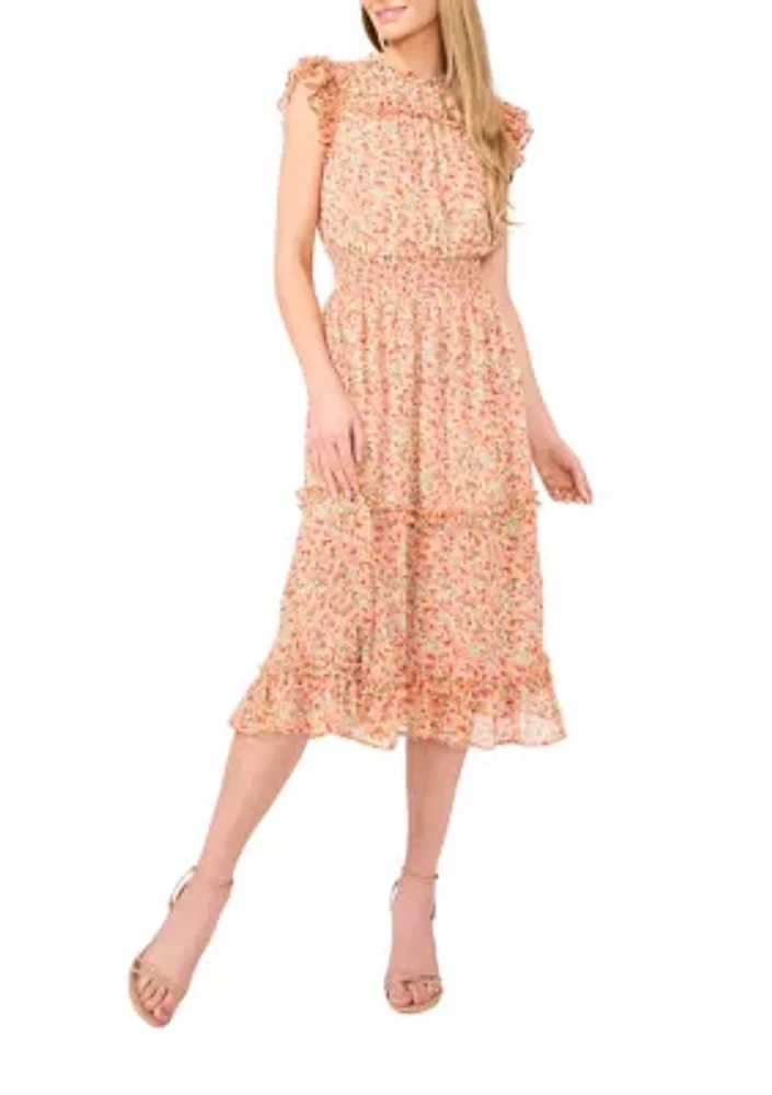Petite Printed Midi Dress