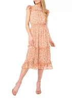 Petite Printed Midi Dress