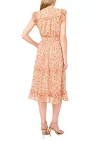 Petite Printed Midi Dress