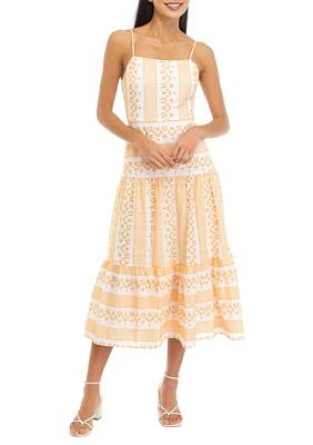 Petite Square Neck Eyelet Maxi Dress