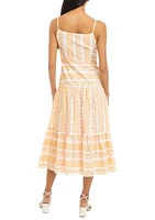 Petite Square Neck Eyelet Maxi Dress