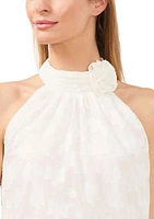 Petite Halter Neck Rosette Blouse