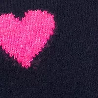 Petite Heart Pattern Crew Neck Sweater