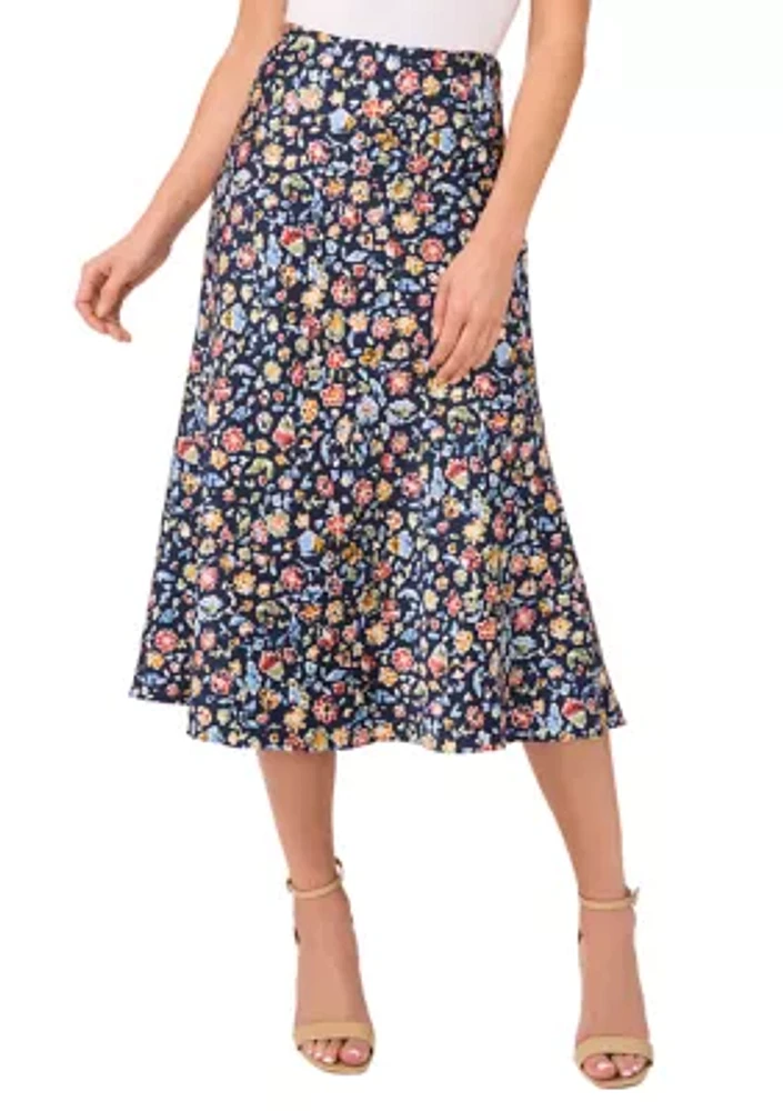 Petite Floral Midi Skirt