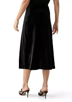 Women's Velvet Midi Skirt