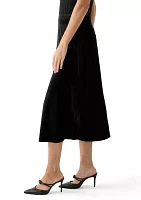 Women's Velvet Midi Skirt