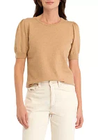 Women's Puff Sleeve Crew Neck Sweater