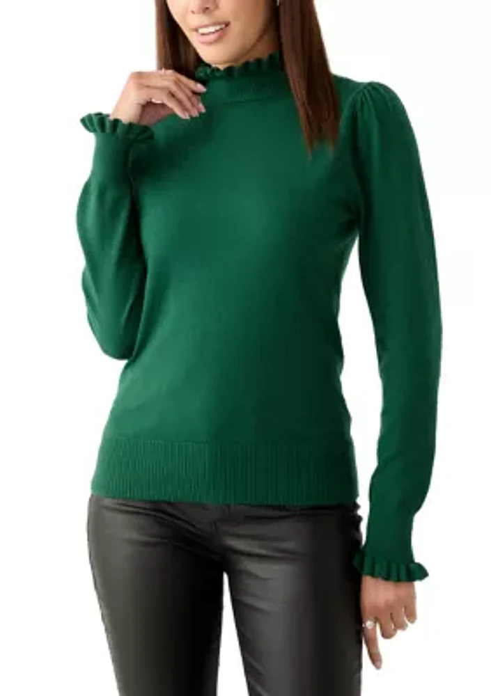 Women's Ruffle Trim Sweater