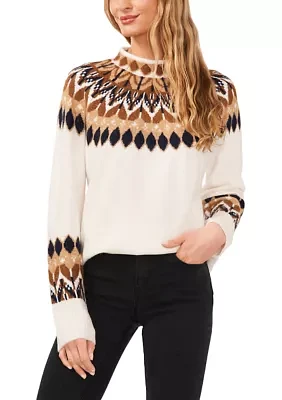 Women's Fairisle Trim Sweater