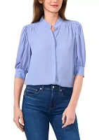 Women's Puff Sleeve Pleated Top