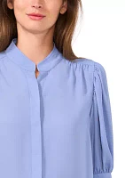 Women's Puff Sleeve Pleated Top