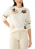 Women's Floral Crew Neck Sweater