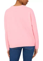 Women's Long Sleeve Sequin Heart Sweater