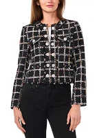 Women's Long Sleeve Tweed Open Jacket