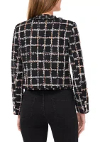 Women's Long Sleeve Tweed Open Jacket