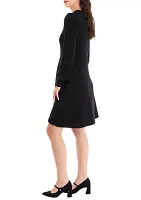 Women's Long Sleeve Embellished Sweater Dress