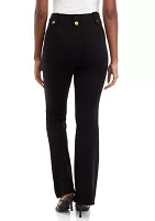 Women's Flare Button Detail Ponte Pants