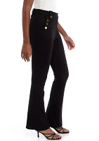 Women's Flare Button Detail Ponte Pants