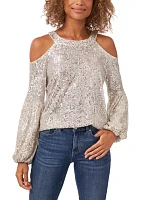 Women's Long Sleeve Cold Shoulder Blouse