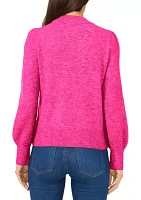 Petite Mock Neck with Pearls Sweater